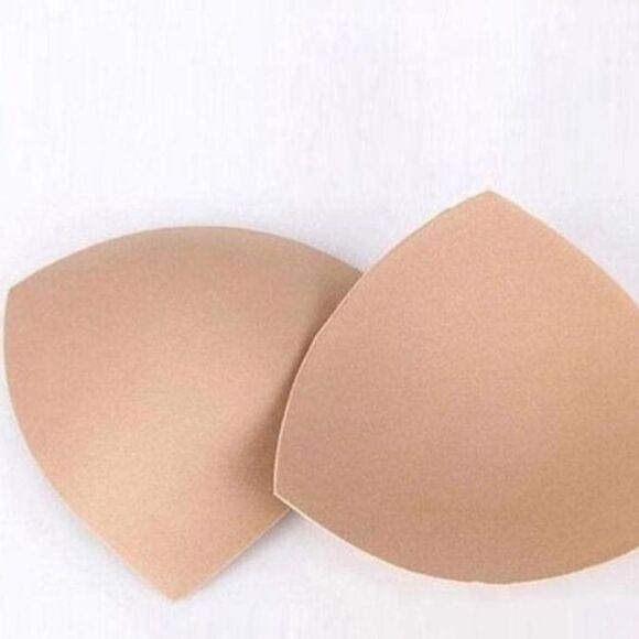 Beige Nude Likw Hue Color Womens Insert Bra Pads Triangle Ladies Replacement - Picture 1 of 8